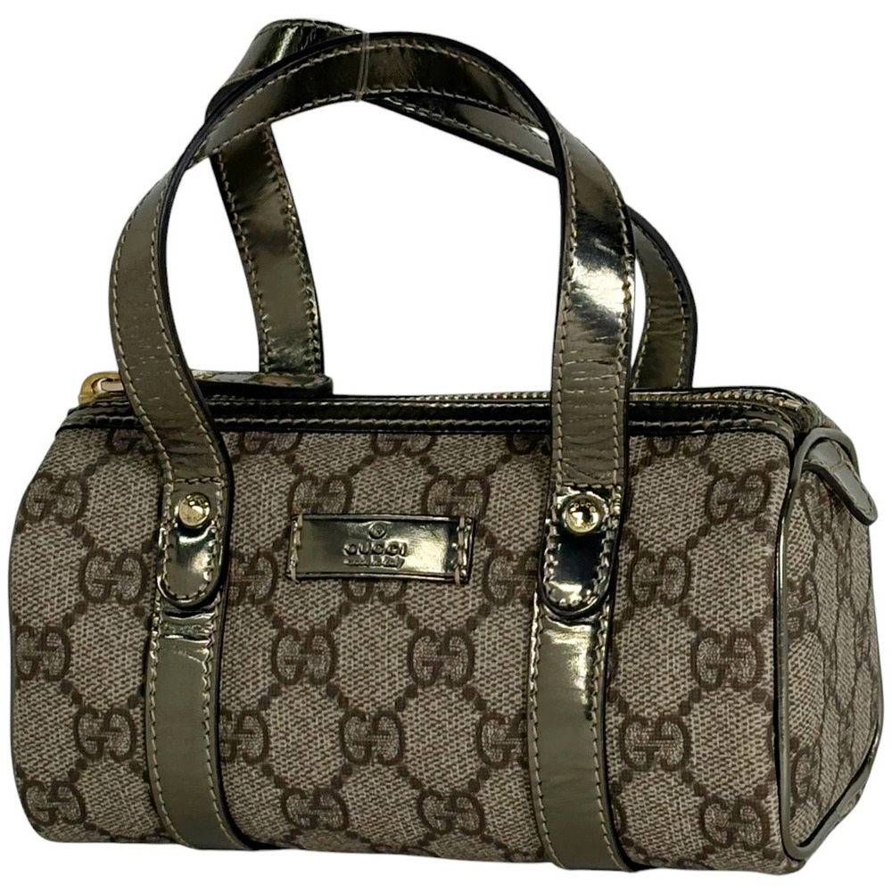 Gucci GG handbag metallic canvas Beige Cream